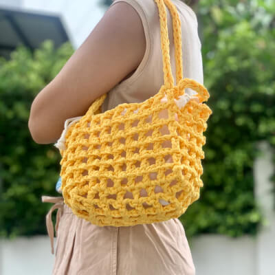 Maxi Basket Bag Pattern [Left Handed Version] by SummerGingerStudio