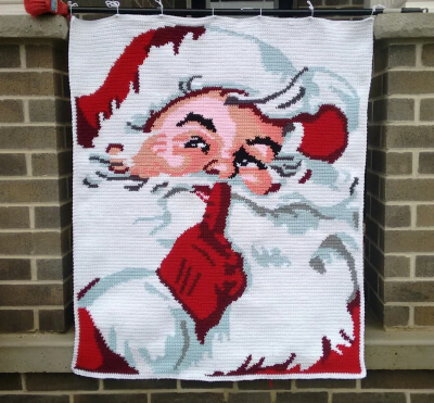 Merry Christmas Quieting Santa Pattern by GaggysGraphs