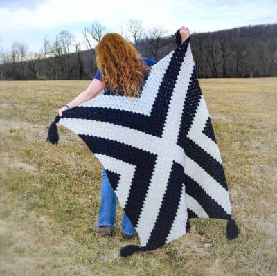 Modern C2c Crochet Blanket Pattern by MakeAndDoCrew