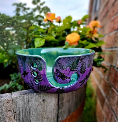 Peacock Purple Extra Large Crocheting Yarn Bowl from DragonflyCorners