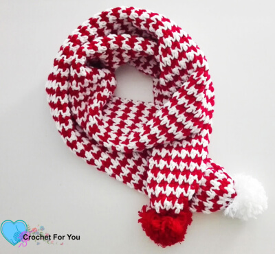 Peppermint Houndstooth Scarf Pattern by Crochet for You