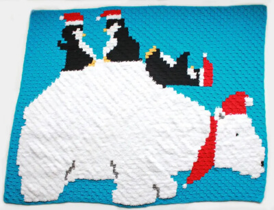 Polar Bear & Penguin C2C Graphgan Blanket Pattern by Nana’s Crafty Home