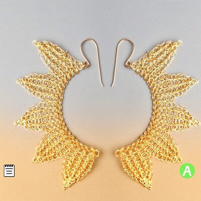 Angel Wings Wire Crochet Earrings Pattern by Yoola