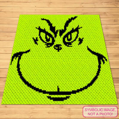 C2C Crochet Christmas Grinch Pattern by Pretty Things By Katja