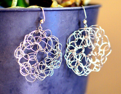 Circle Wire Earrings Crochet Pattern by Crochet Spot Patterns