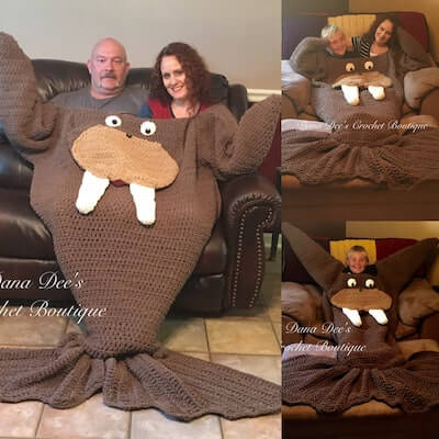 Crochet Bulky Walrus Blanket Pattern by Dana Dee Crochet