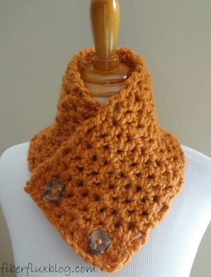 Butternut Squash Crochet Neck Warmer Free Pattern by Fiber Flux