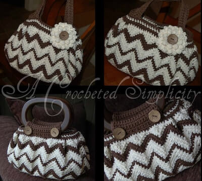 Crochet Chasing Chevrons Handbag Pattern by A Crocheted Simplicity