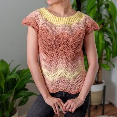 Crochet Chevron Top Pattern by TCDDIY