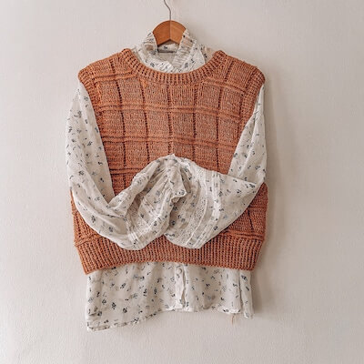Crochet Chocolate Plate Sweater Vest Pattern by Muto Crochet Designs