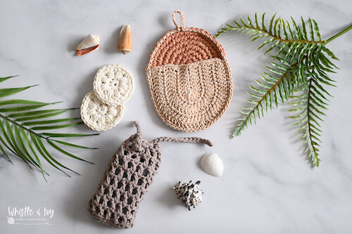 Crochet Eco Spa Set Pattern by Whistle & Ivy