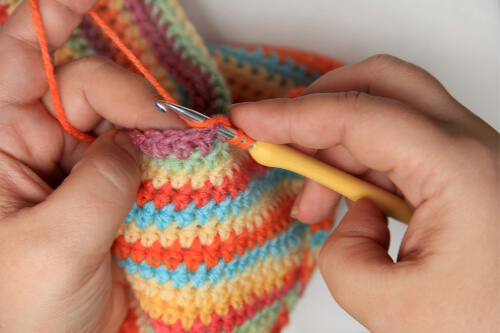 crochet front loop only