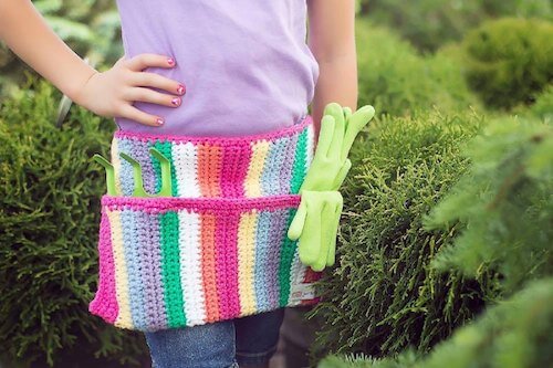 Crochet Kids Gardening Apron Pattern by Just Be Happy Crochet