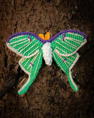 Crochet Luna Moth Pattern by Stella's Yarn Universe