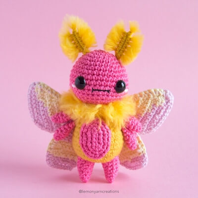 Rosy Maple Crochet Moth Pattern by Lemon Yarn Creations