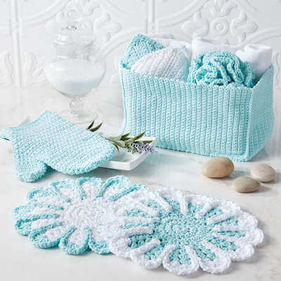 Crochet Spa Day Set Pattern by Yarnspirations