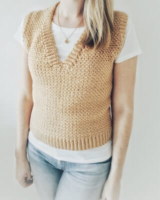 Crochet Toffee Shop Vest Pattern by Coffee Crocheting