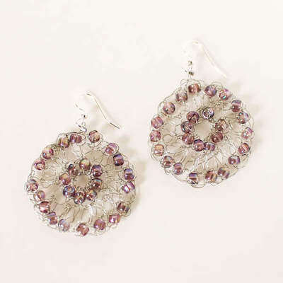 Crochet Wire Medallion Earrings Pattern by Petals To Picots