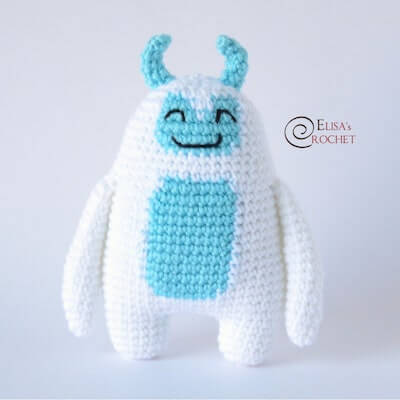 Crochet Yeti Amigurumi Doll Pattern by Elisa's Crochet