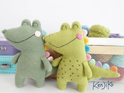 Croco Crocodile Amigurumi Crochet Pattern by Kenjiku Made
