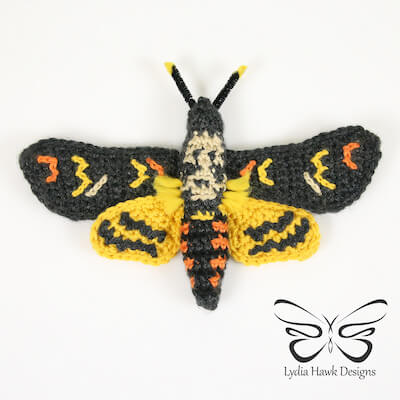 Death's Head Amigurumi Moth Crochet Pattern by Lydia Hawk