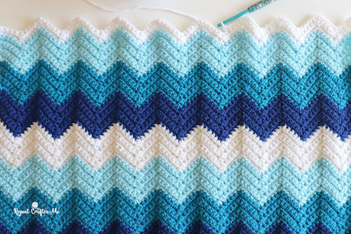 Easy Crochet Chevron Blanket Pattern by Repeat Crafter Me