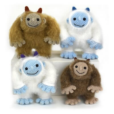 Eustace the Yeti and Boris the Bigfoot Crochet Pattern by Moji-Moji Design