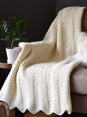 Ripple Moss Stitch Crochet Blanket Pattern by Mama In A Stitch