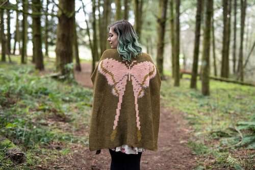 Silk Moth Ruana Crochet Pattern by Hailey Bailey