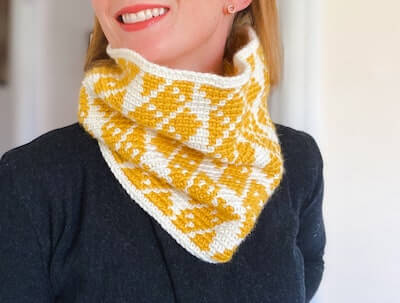 Tapestry Crochet Neck Warmer Pattern by Ned And Mimi