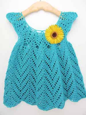 Tulip Chevrons Baby Dress Crochet Pattern by Crochet Kim
