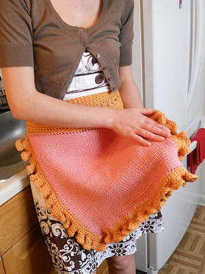 Tunisian Ruffled Crochet Apron Pattern by Abigail Haze