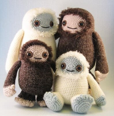 Yeti And Bigfoot Amigurumi Pattern by Lucy Collin