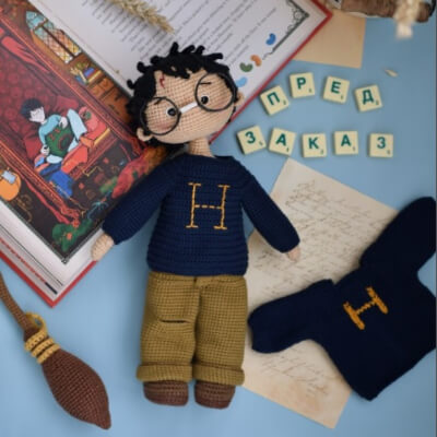 Cute Harry Potter Amigurumi Crochet Pattern by ThreeFriendsPatterns