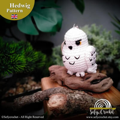 Hedwig Keychain Amigurumi Crochet Pattern by SefyCrochet