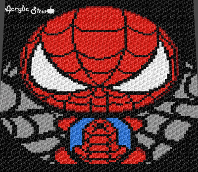 Mini Spiderman Blanket Crochet Pattern from ActylicStew