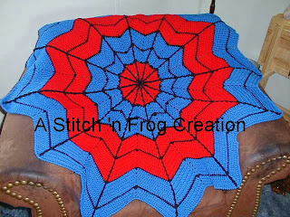 Spiderman Inspired Crochet Blanket Pattern by A Stitch ‘n Frog
