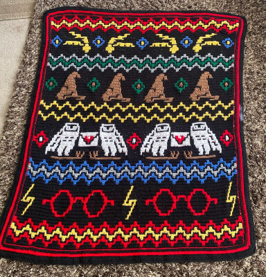 Wizard Icons Mosaic Crochet Blanket Pattern by NerdPrincessDesigns