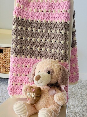 Chunky Baby Crochet Blanket Block Stitch Pattern by Crochet Dreamz