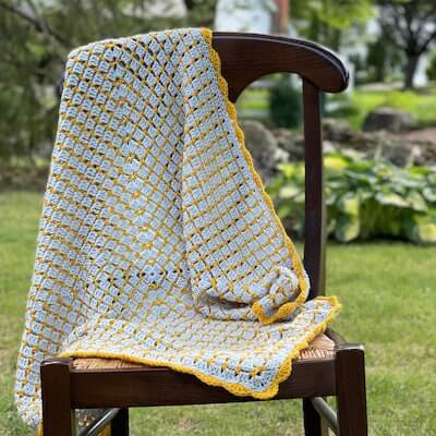 Crochet Blissful Blocks Baby Blanket Pattern by Madame Stitch Crochet