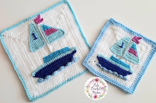 Crochet Boat Applique Pattern by Cute Crochet Makes