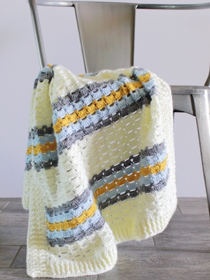 Boxed Block Stitch Blanket Crochet Pattern by Daisy Farm Crafts