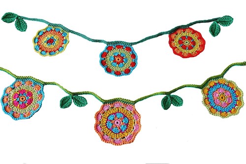 Crochet Flower Garden Bunting Pattern by Elealinda Design