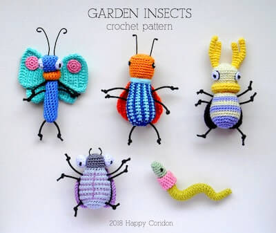 Crochet Garden Insects Pattern by Happy Coridon