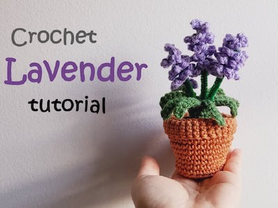 Lavender Crochet Mini Flower Pot Pattern by Neng Crochet