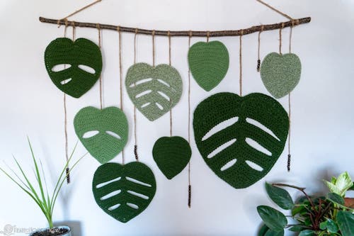 Crochet Monstera Wall Hanging Pattern by Heart Hook Home