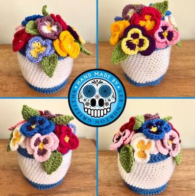 Crochet Pansy Flower Pot Pattern by Crazy 4 Crochet 71
