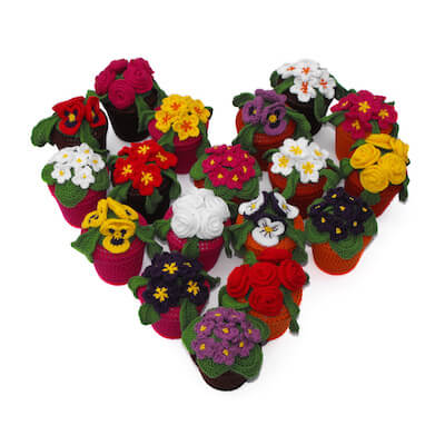 Crochet Spring Flower Pots Pattern by Christine Harvey