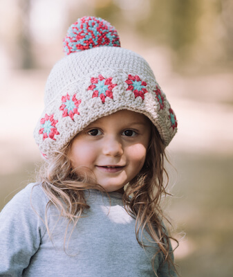 Granny Square Brimmed Hat Crochet Pattern by Heather Gibbs