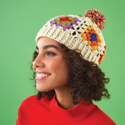 Crochet Granny Square Hat Pattern by Fran Morgan